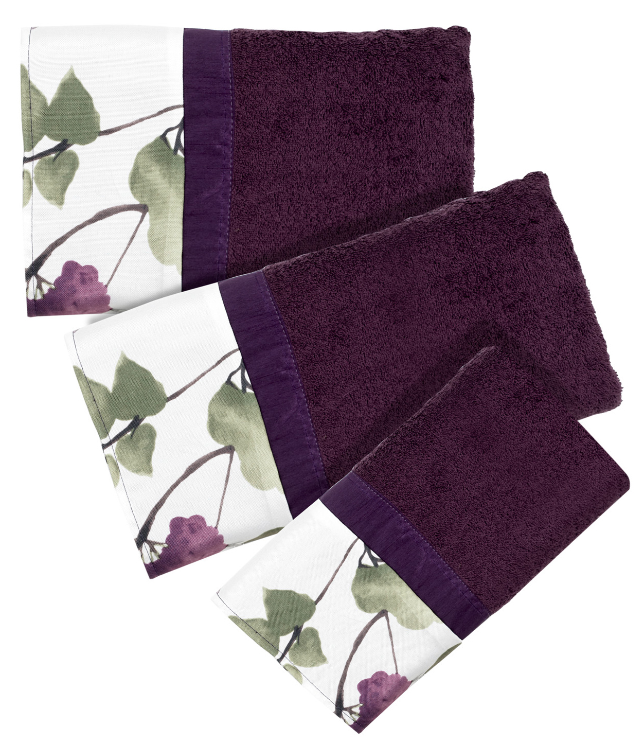 Jasmine Plum 3 Piece Popular Bath Bathroom Pool Hand Wash Towel Set 641427487014 Ebay