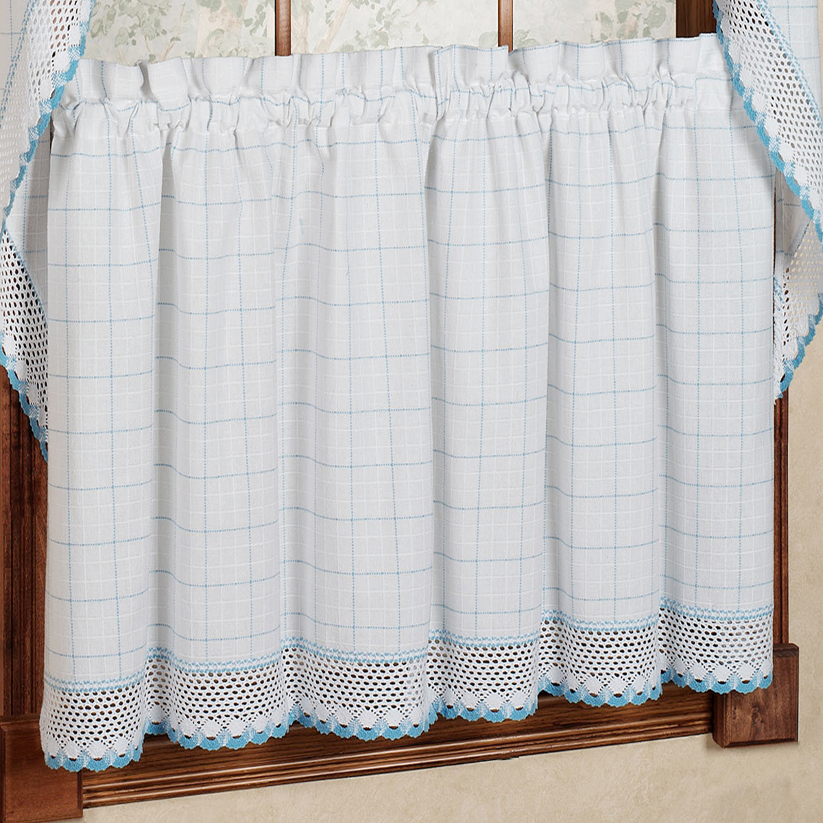 Adirondack Cotton Kitchen Window Curtain 36" Tiers, Swags, Valence Set