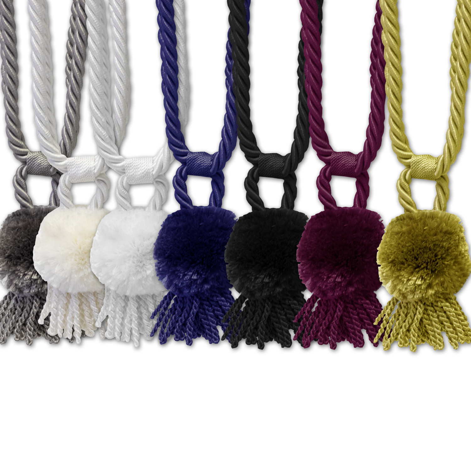 Pom Pom Braided Rope Window Curtain Tassel Tieback 2 Pack Ebay