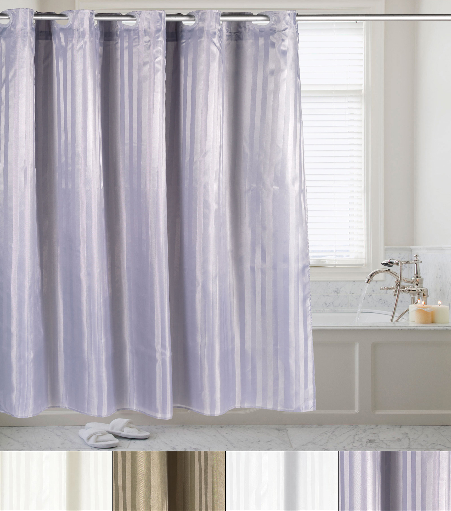 Fabric Shower Curtain Hookless With, 70 X 75 Shower Curtain Liner