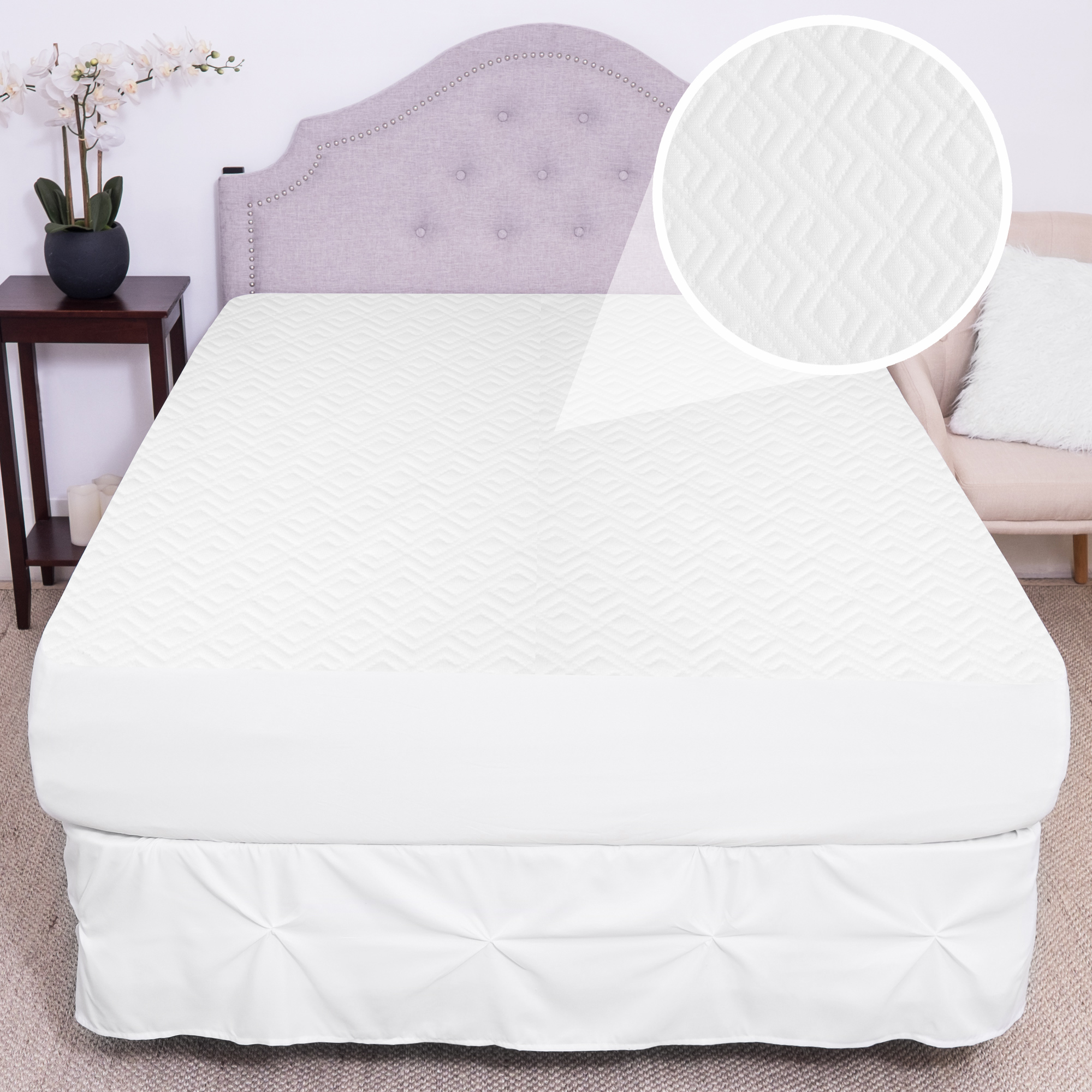 Sweet Home Collection Soft Knit Jacquard Waterproof Mattress Protector ...