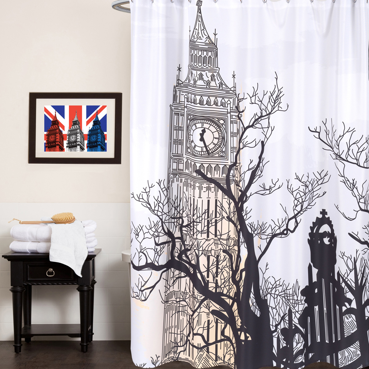 Lily Fancy Garden Rose Fabric Shower Curtain 70/"x/"72 100/% Polyester