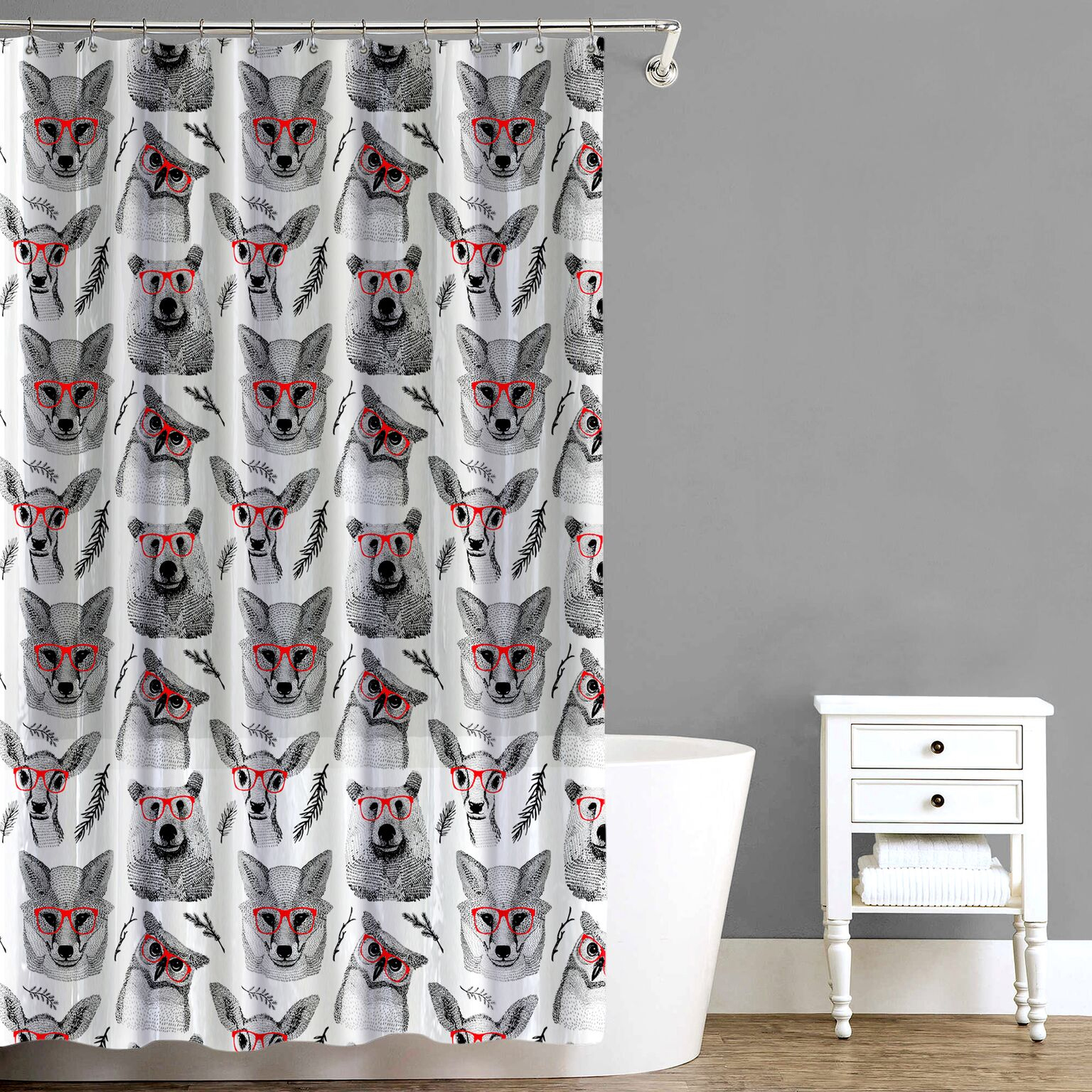 Woodland Creatures Eva Peva Shower Curtain 70 X72 Red Splash Home Details About Woodland Creatures Eva Peva Shower Curtain 70 X72 Red Splash Home