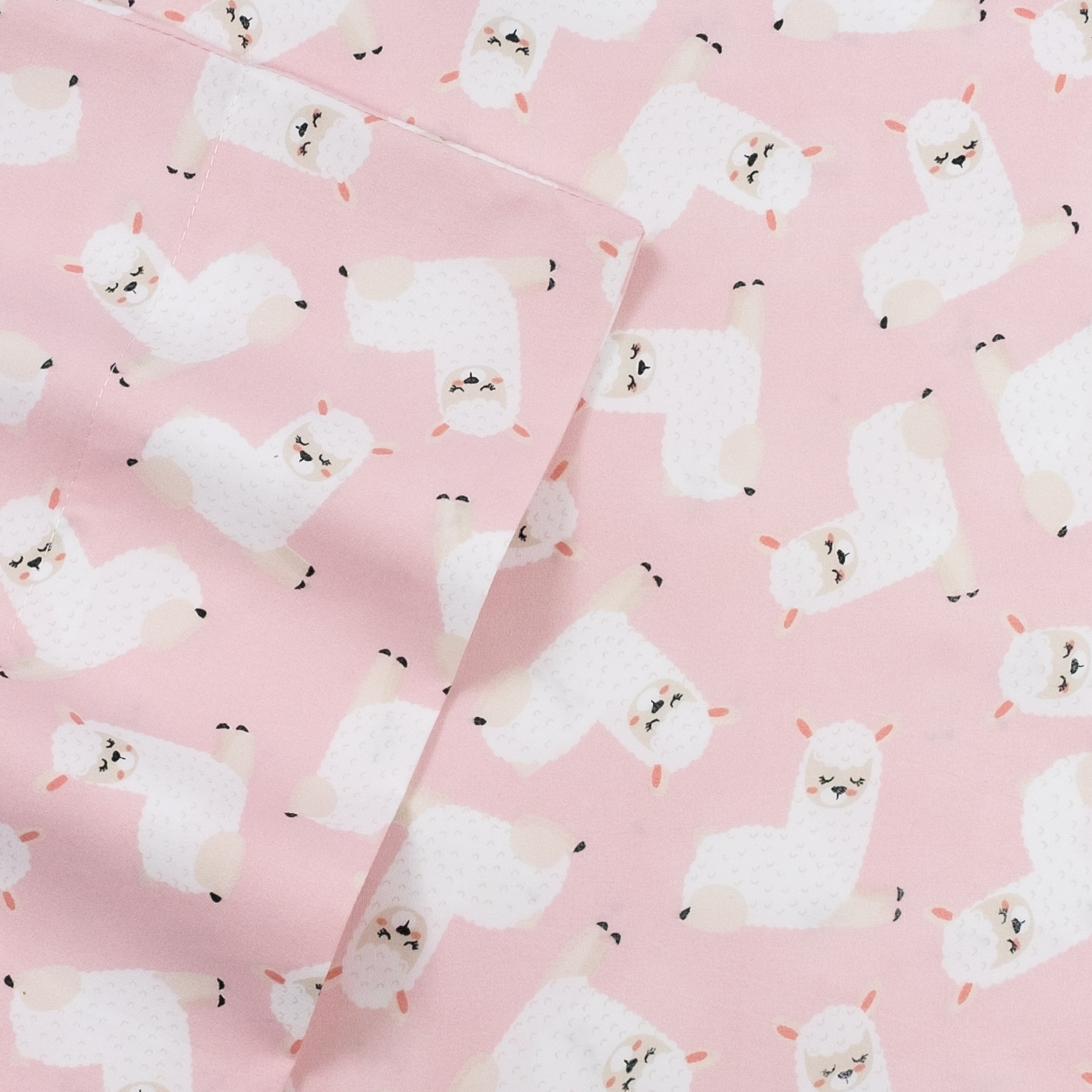 Llamas Kids Sheet Set Pink White Twin Twin XL Full