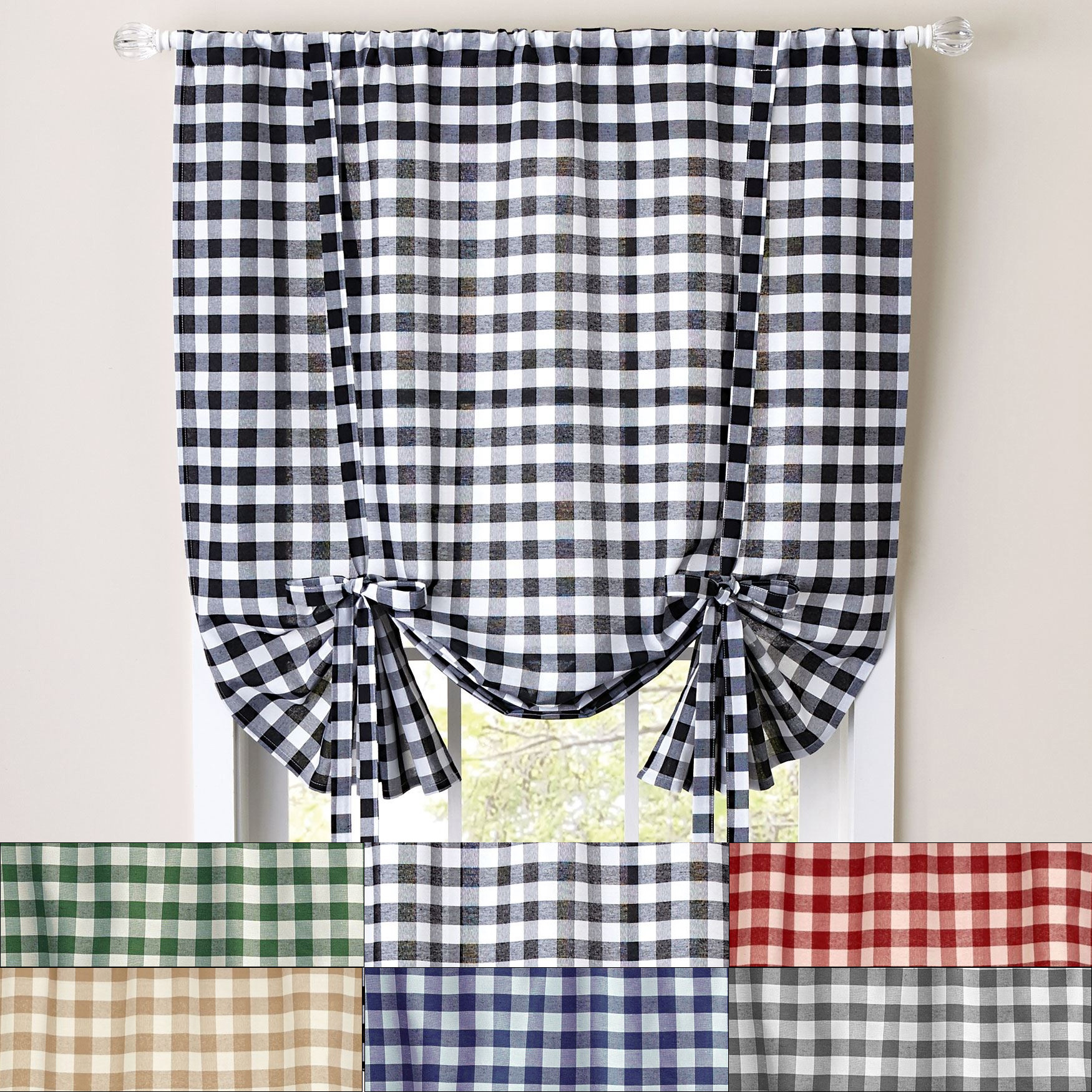 Buffalo Check Gingham Decorative TieUp Window Shade 42" x 84" eBay